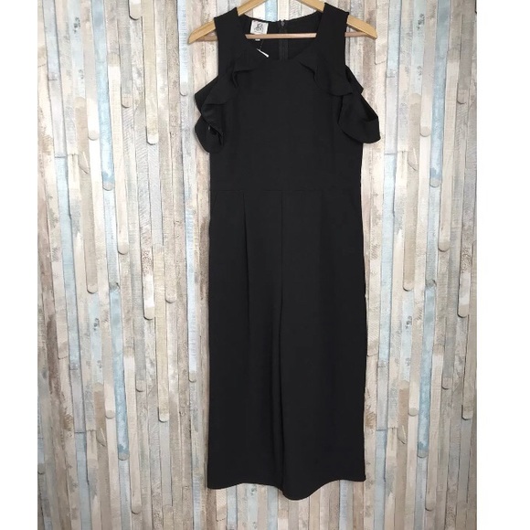 NEW dRA M Black Cold Shoulder Jumpsuit Wide Leg - Picture 2 of 6
